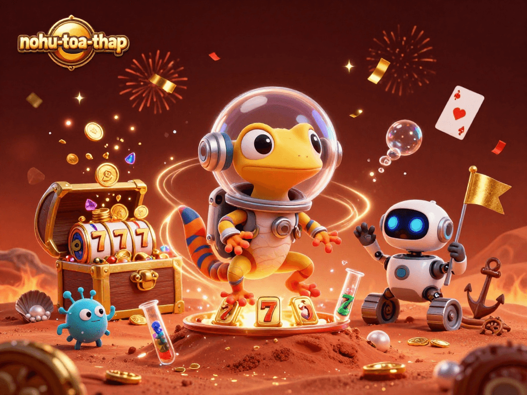 Join the Martian gecko in nohu-toa-thap to explore a casino treasure amid vibrant 3D graphics.