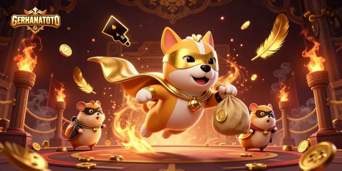 GERHANATOTO menyuguhkan momen menang pada permainan dengan superhero anjing dan hamster beraksi.