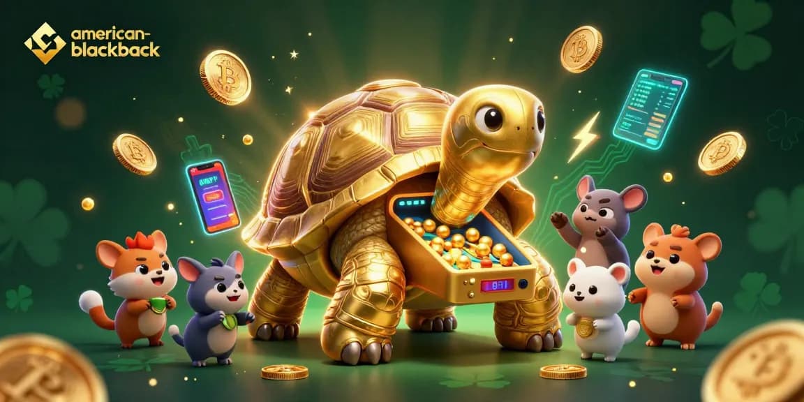 Engage in american-blackjack with integrated crypto elements showcasing a lively casino scene.