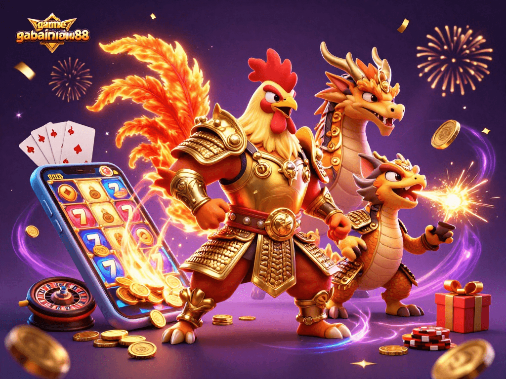 Experience thrilling adventures with gamebainohu88 as a courageous samurai rooster battles in exciting casino challenges.