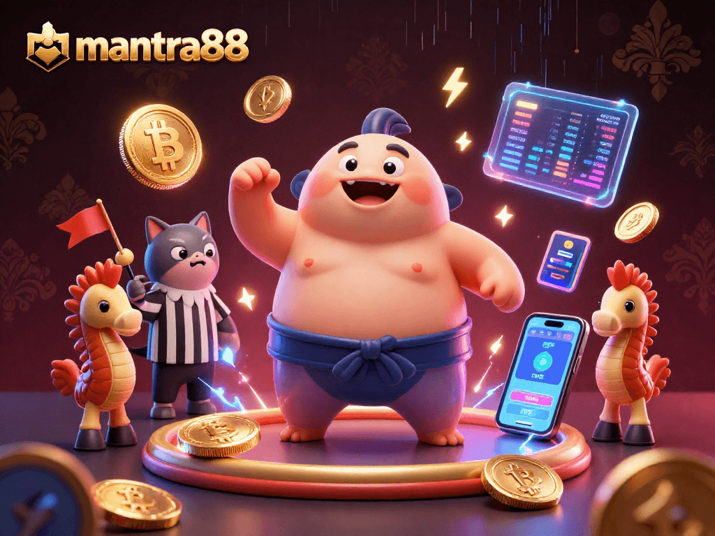 Immerse in mantra88's vibrant underwater casino with dynamic characters and crypto themes.