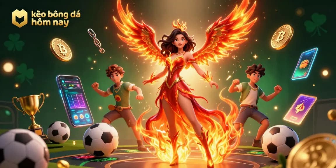 Bet on kèo bóng đá hôm nay with stunning 3D illustration, showcasing sports betting excitement and digital assets.