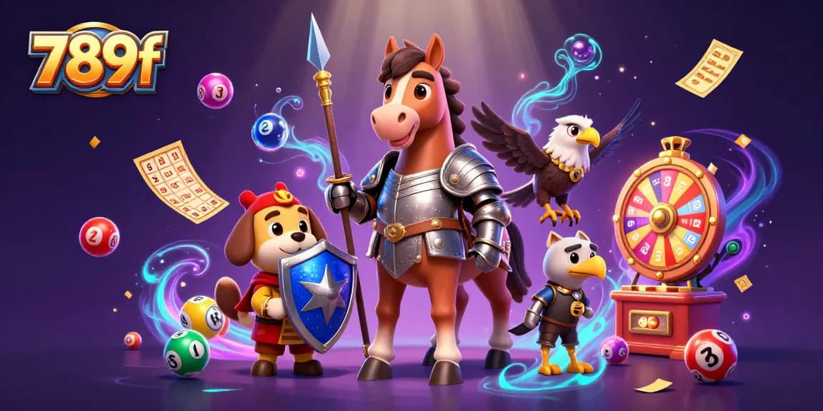 Engage with 789f's vibrant features, showcasing a lively lottery scene and casino excitement.