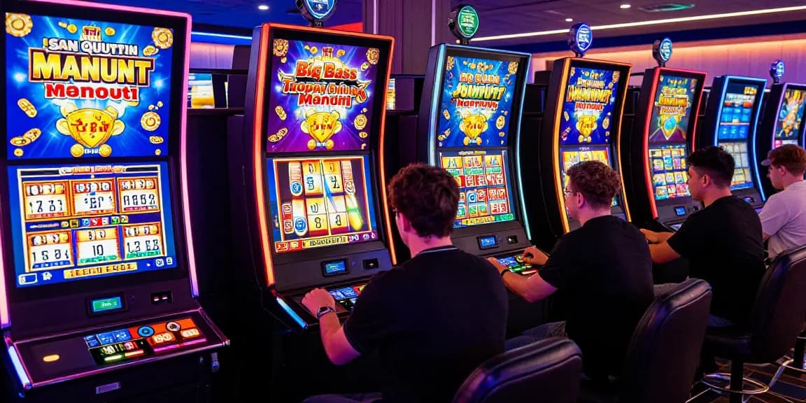 Experience excitement at Bonus Buy slots on https://aboutderbyshire.co.uk, showcasing players enjoying dynamic online gaming in a vibrant casino environment.