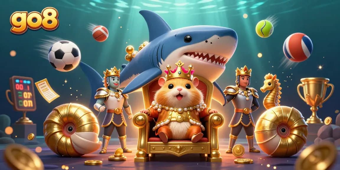 Join the thrilling world of go8 with the golden hamster king as he dominates the casino realm.