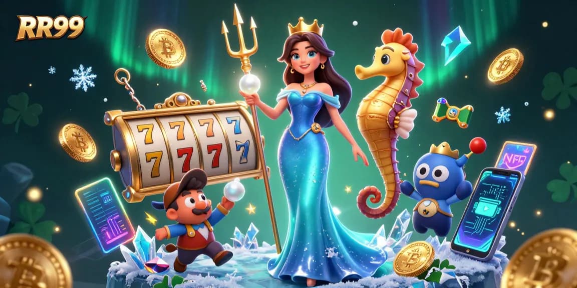 Experience the excitement of RR99 online casino with vibrant game elements and characters in action.