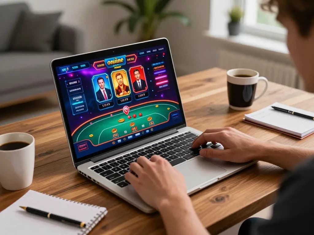 Engaging in online gameplay at TIP88, showcasing an immersive casino interface with strategic notes.