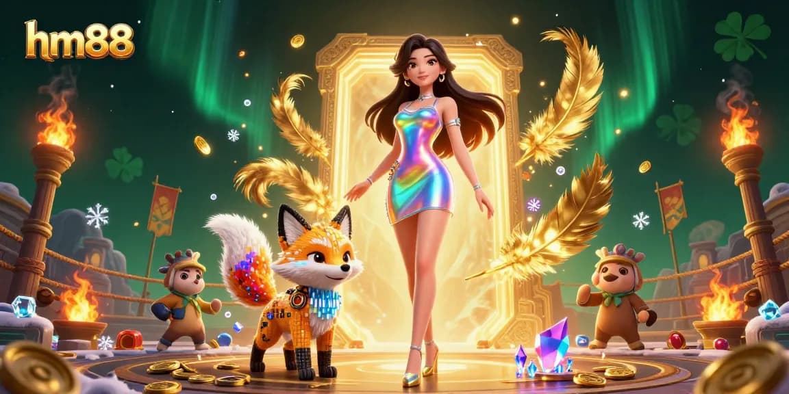 Win big at hm88 with vibrant casino experience featuring colorful elements and digital art.