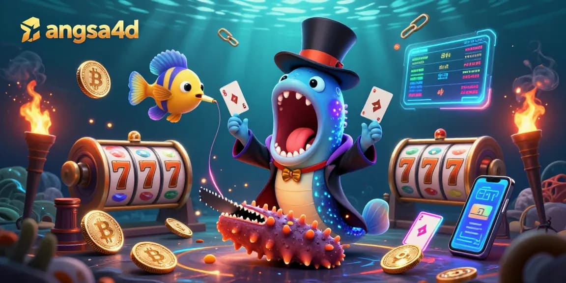 Get ready to spin and win with angsa4d: a dazzling 3D illustration showcasing slots and crypto elements.