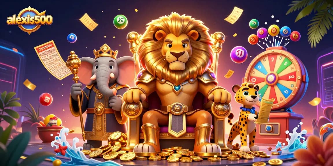 Experience thrilling wins at alexis500, featuring a vibrant casino scene with dynamic game elements.