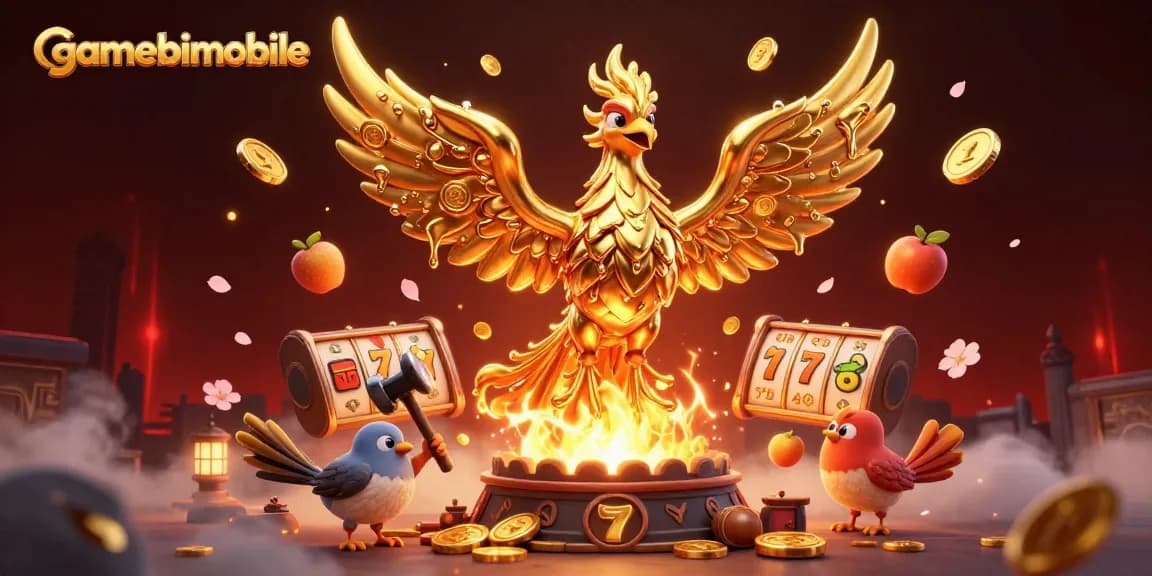 Experience the thrilling slots action at gamebaimobile with vibrant 3D casino illustrations.