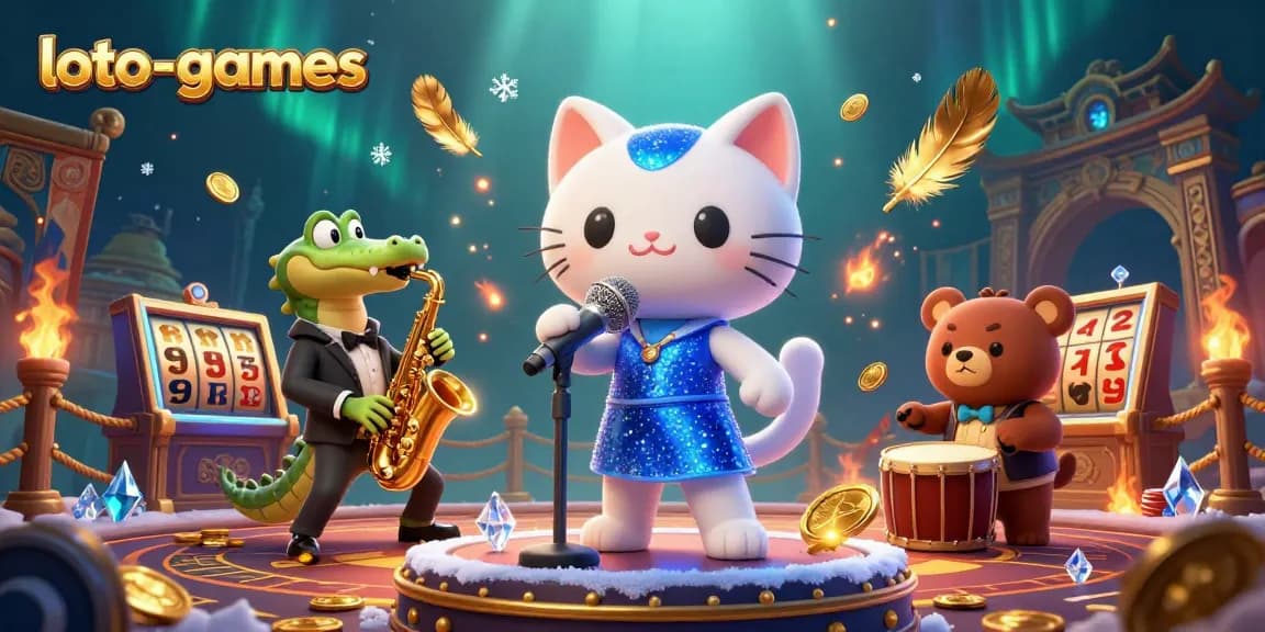 Join the excitement of loto-games with a vibrant jazz performance on a packed casino stage.