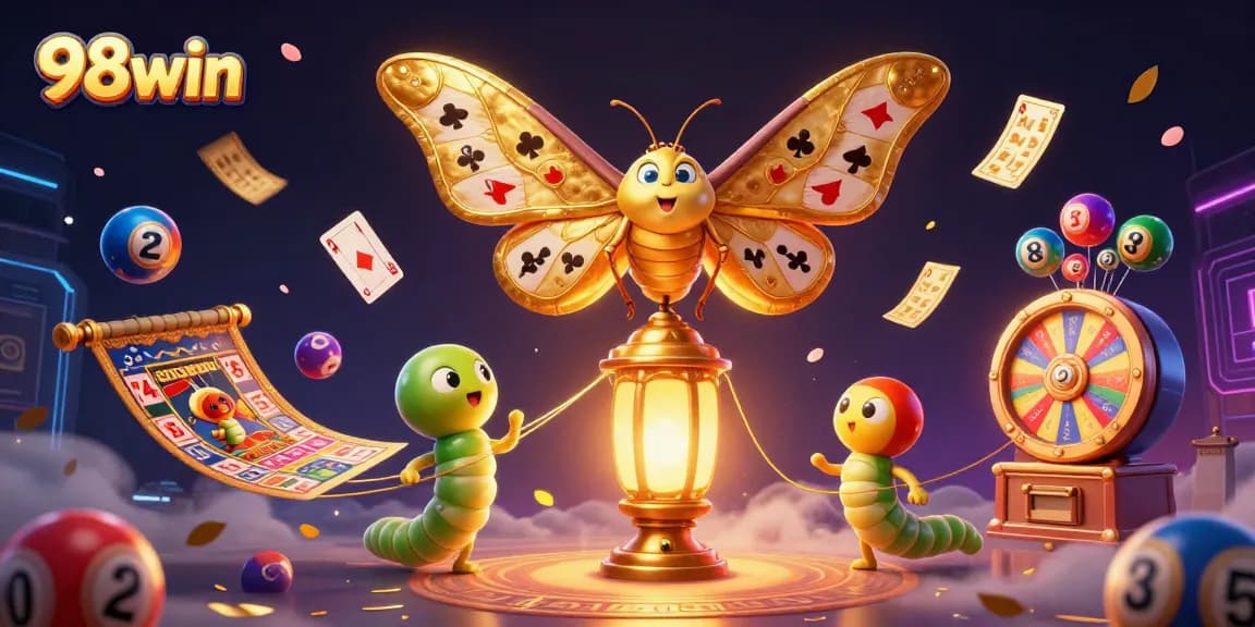 Experience exciting gaming adventures with 98win's vibrant casino scene and jackpot themes.