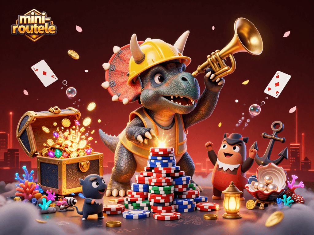 Experience mini-roulette excitement with a dynamic, festive casino scene celebrating wins!