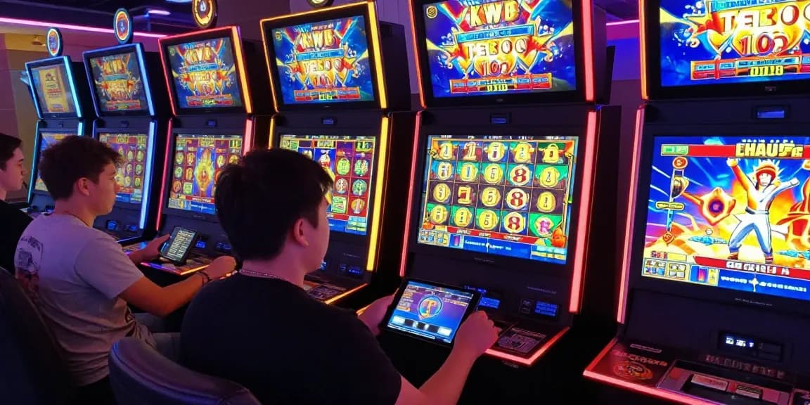 Celebrating a win at MPOCASH online gaming platform showcasing vibrant slot machine action.