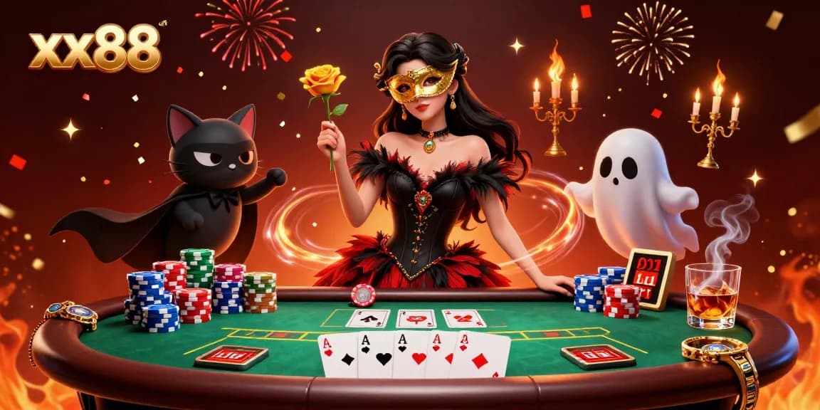 Experience dynamic online casino gameplay with xx88 as players immerse in poker and vibrant gaming elements.