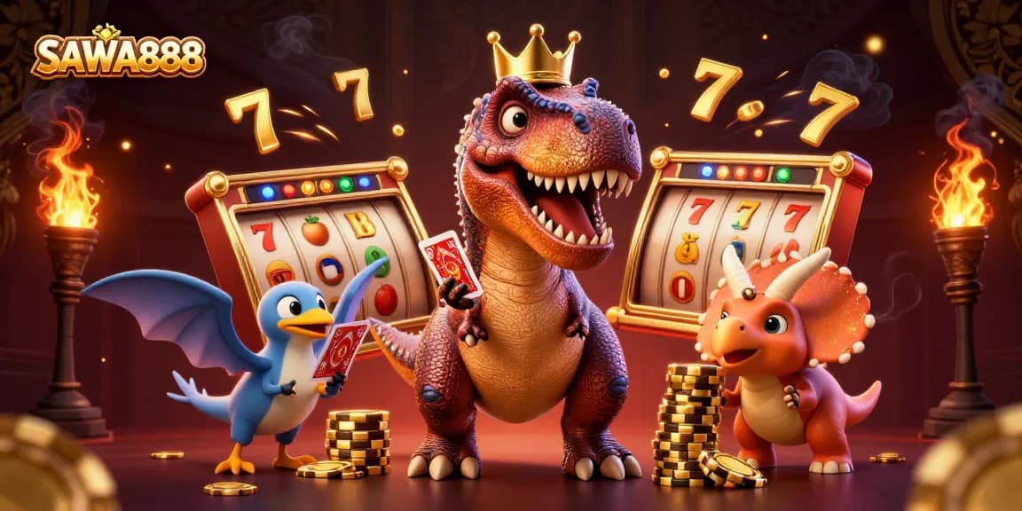 Experience the excitement of SAWA888's slots with unique cartoon characters and dynamic gameplay elements.