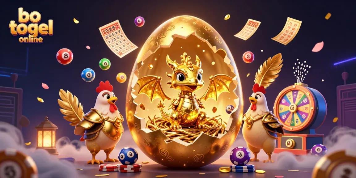 Experience the thrill of bo togel online with the golden dragon among vibrant gambling elements.