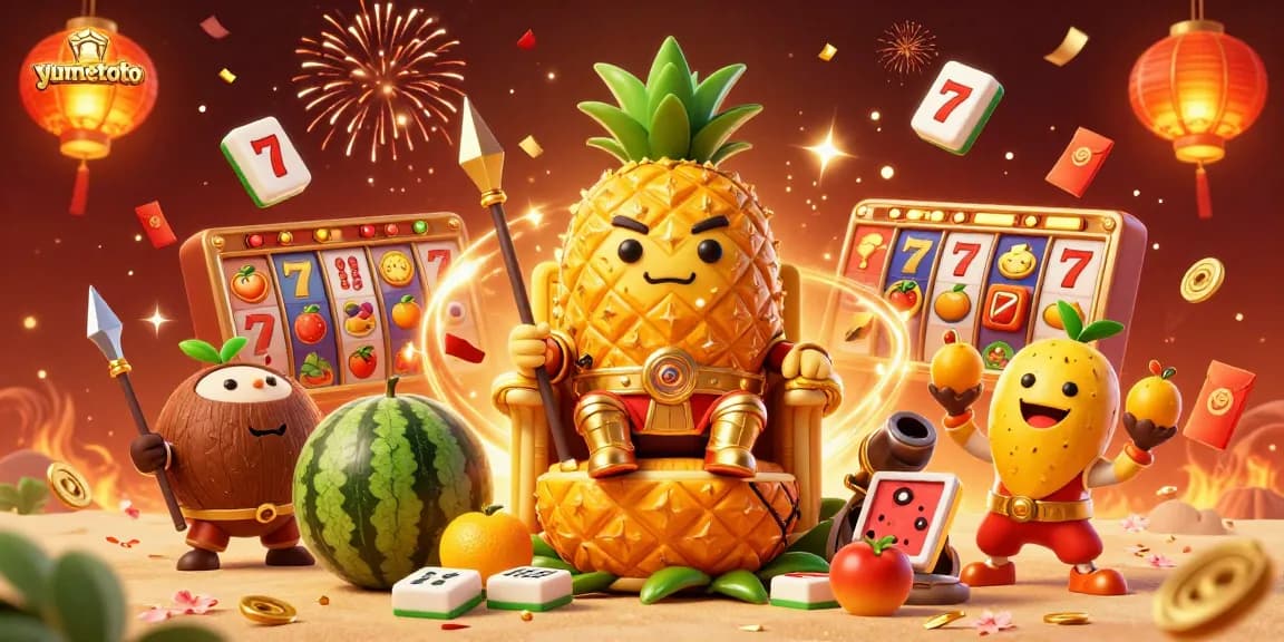 Menangkan jackpot di yumetoto dengan karakter menghibur dalam dekorasi kasino yang meriah.