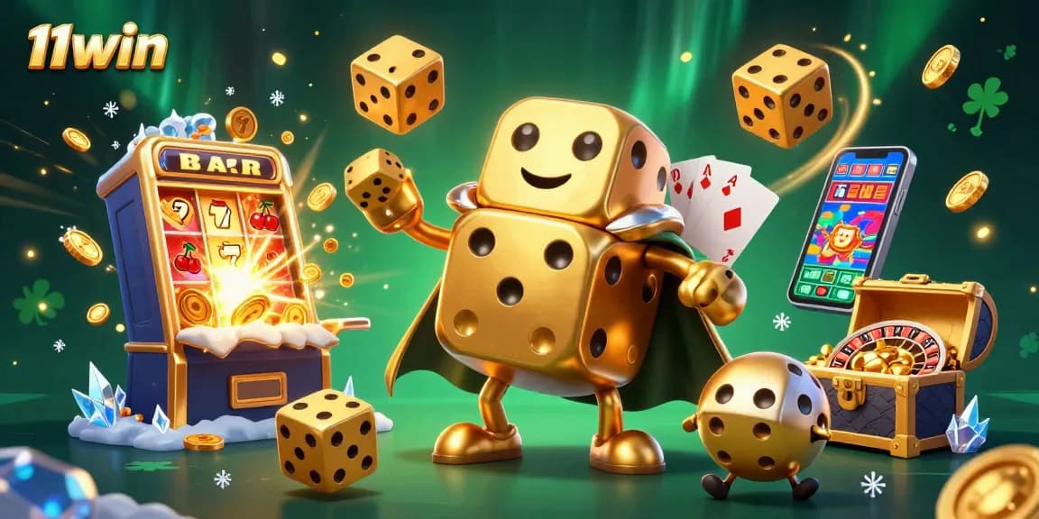 Experience excitement with 11win, featuring lively characters and a vibrant casino scene bursting with action.