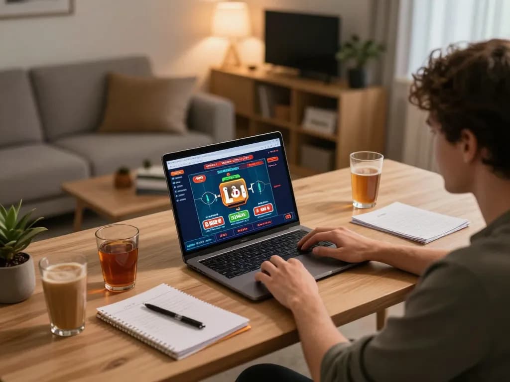 Lô đề online gaming session at home with a player engaged in betting activities.