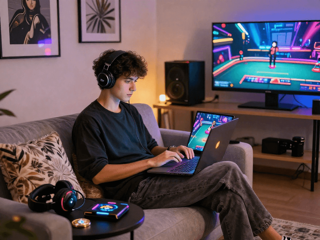 Pengalaman LUXURY111 Online dalam suasana bermain game mewah di rumah.
