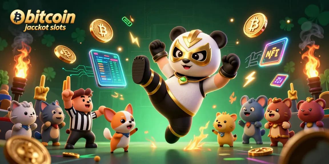 Engage with thrilling bitcoin jackpot slots where colorful characters and crypto elements collide for epic wins.