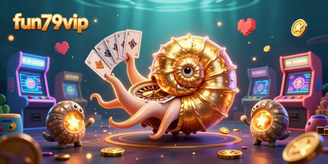 Experience fun79vip's vibrant casino adventure with glowing nautilus and exciting gaming elements.