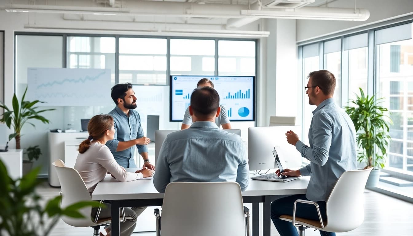 SEO Agency Clearwater team collaborating in a modern office space.