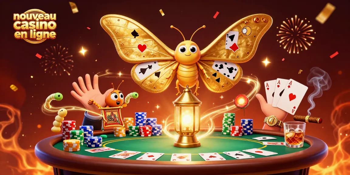 Plongez dans le nouveau casino en ligne avec des scènes de jeu captivantes et des motifs de cartes.