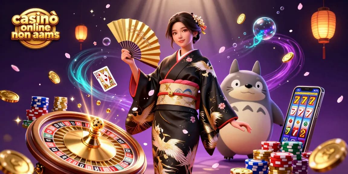 Migliora la tua esperienza di gioco ai casinò online non AAMS con una scena elegante di fortuna, caratterizzata da elementi interattivi di casinò.