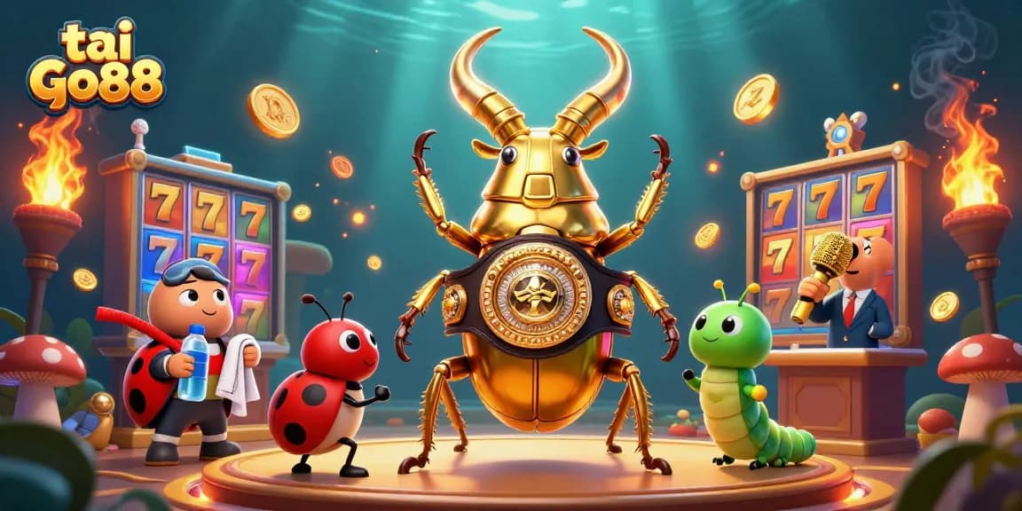 Engage with tai go88’s exciting slots showcased in a vibrant 3D scene.