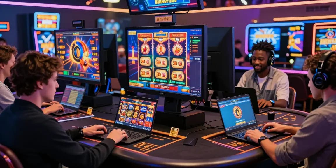 Exciting scene of players engaging with credit card casinos, showcasing modern gaming and vibrant casino atmosphere.