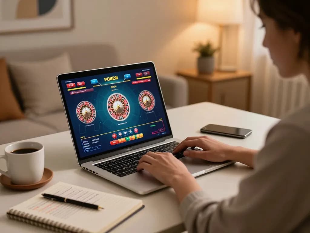 Player enjoying online gaming on laptop showcasing casino esteri che accettano italiani in a cozy setting