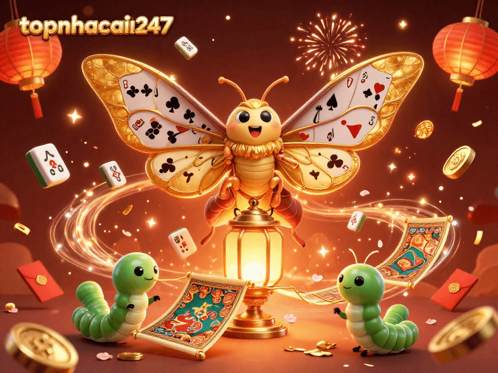 Engage with topnhacai247's exciting gaming experience, featuring a colorful casino-themed scene.