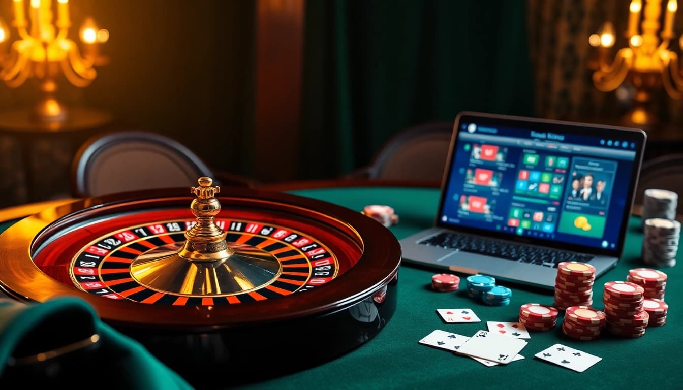 Vivez l'excitation du casino en ligne Français avec des jetons de poker vibrants et l'excitation de la roulette.
