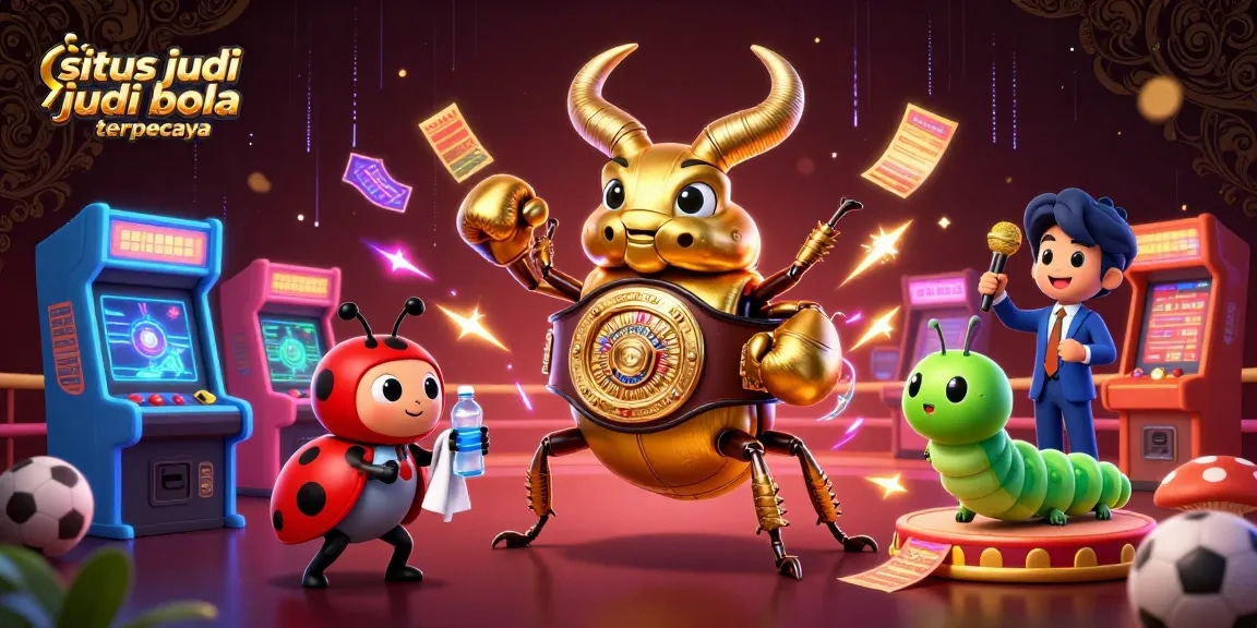 Engage in thrilling sports betting with situs judi bola terpercaya, featuring vibrant characters and gaming elements.