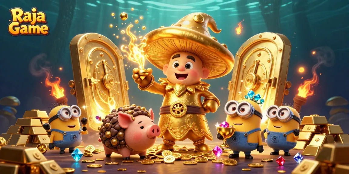Experience thrilling gameplay with Raja Game's vibrant lottery and casino visuals.