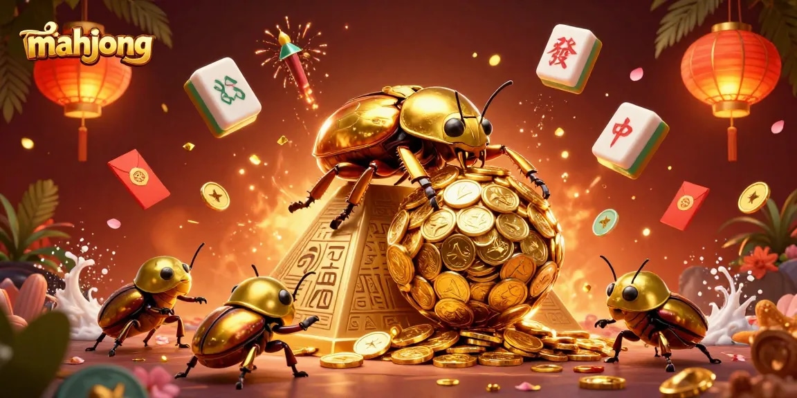 Engage in mahjong gameplay with dynamic floating tiles, vibrant colors, and festive decorations.