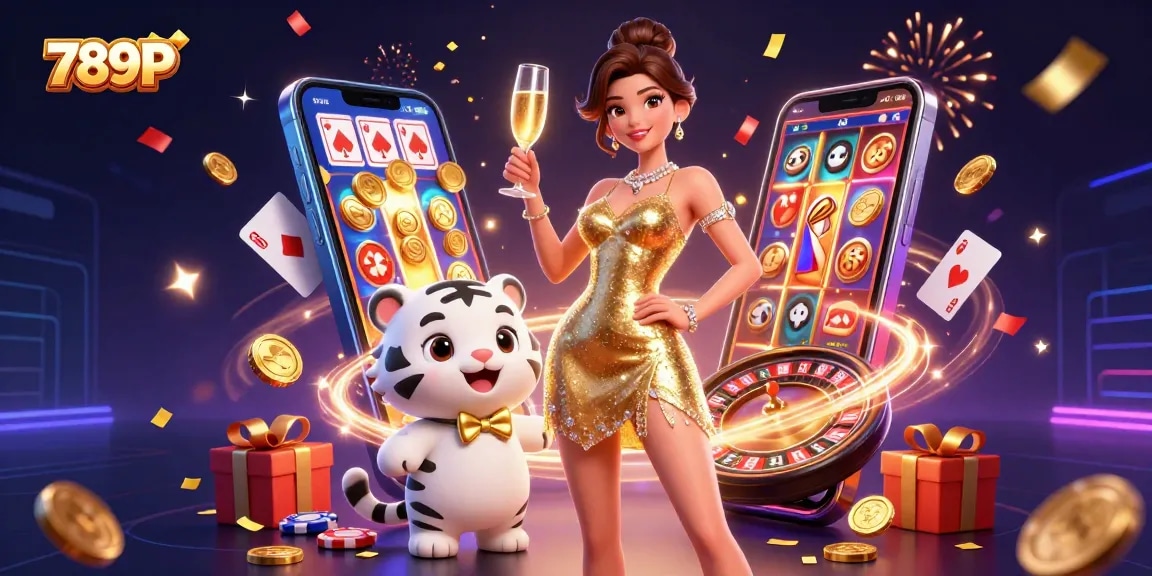 Experience the thrill of winning with 789P, showcasing glamorous casino elements in a vibrant scene.
