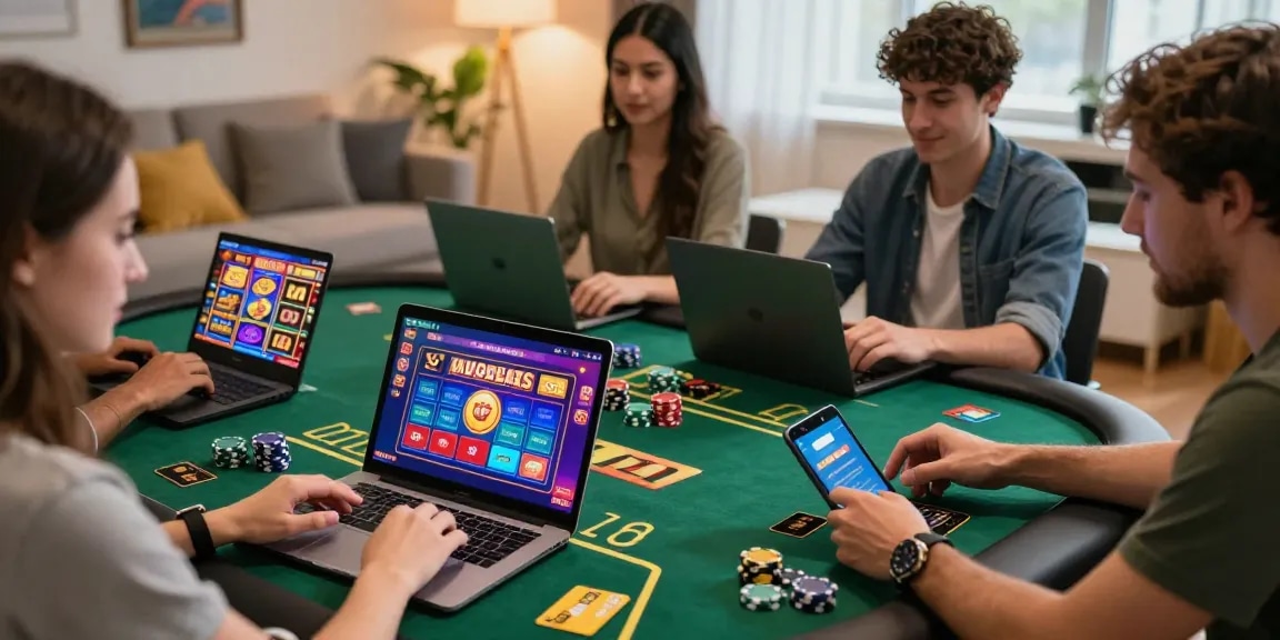 Players enjoying credit card casinos at home, showcasing the excitement of online gambling at https://mhfe.org.uk.