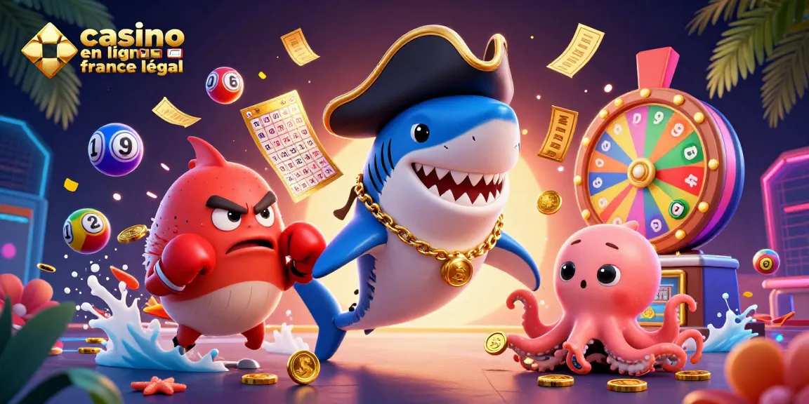 Découvrez l'excitation du casino en ligne France légal avec des personnages vibrants et des éléments de jeu animés.