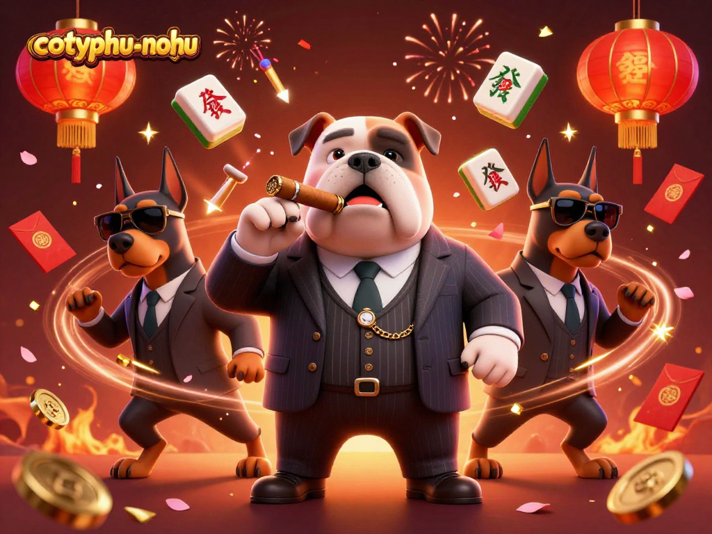 Capture thrilling action in cotyphu-nohu with a mafia boss and bodyguards in a vibrant casino scene