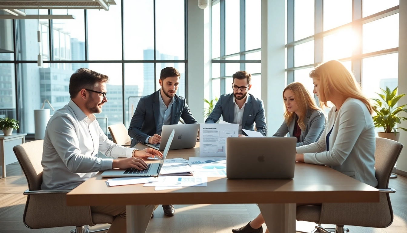 Marketingberatung im modernen Büro mit einem kreativen Team.