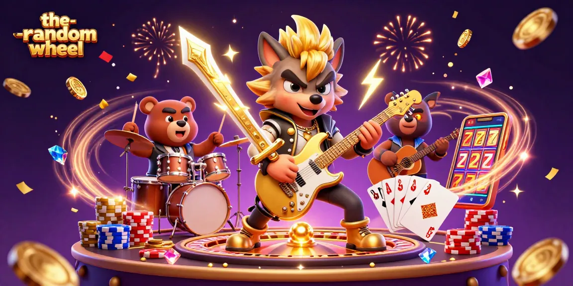 Engage with the-random-wheel's thrilling gaming experience featuring animated characters and casino elements.