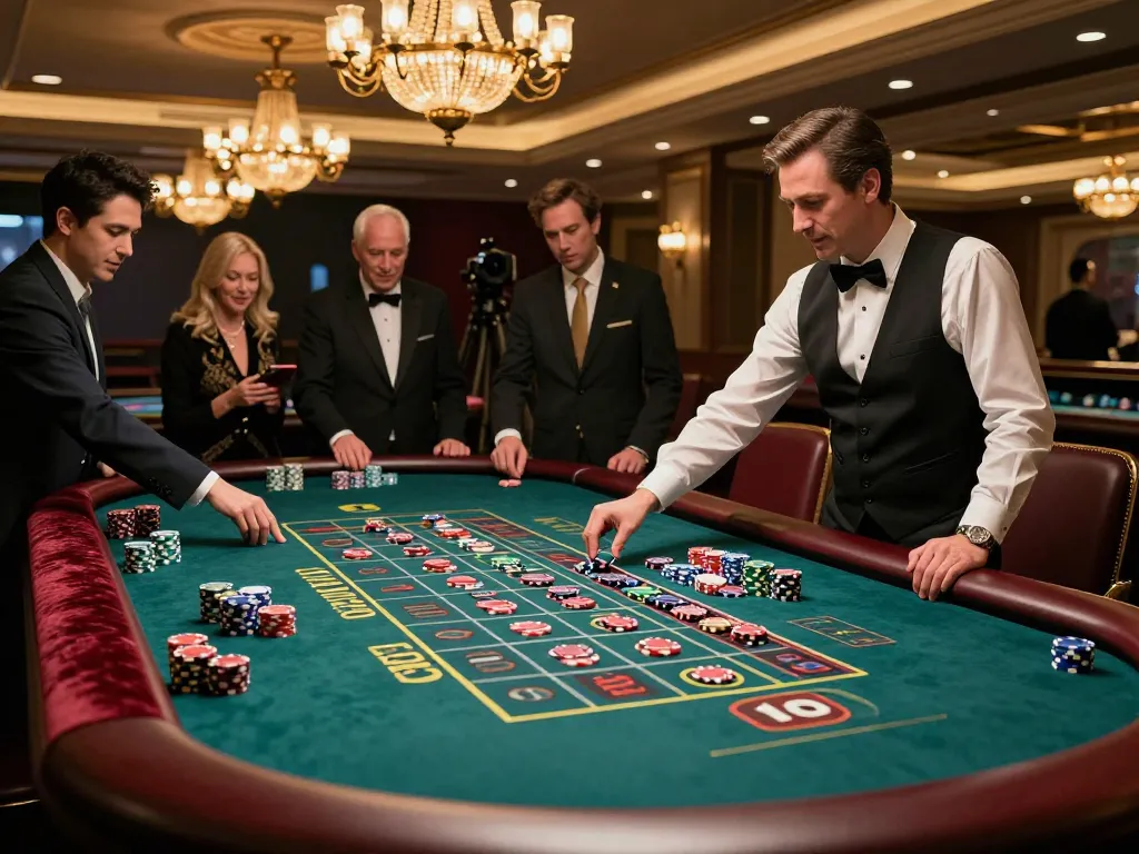 Experience thrilling roulette gameplay at FIVE88 casino with vibrant chips and opulent decor