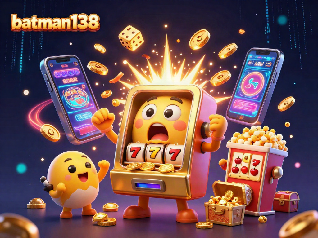 mesin slot batman138 melakukan jackpot sementara rekan-rekannya bersorak dengan koin berjatuhan