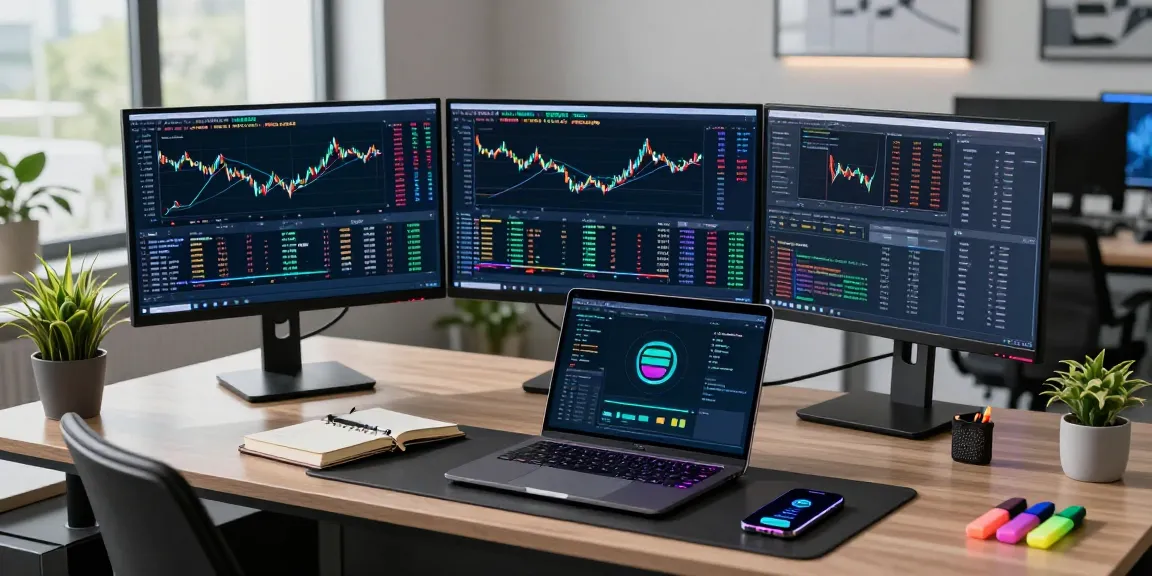 xxc 1000 x 2024 cryptocurrency analysis on multiple screens in tech workspace