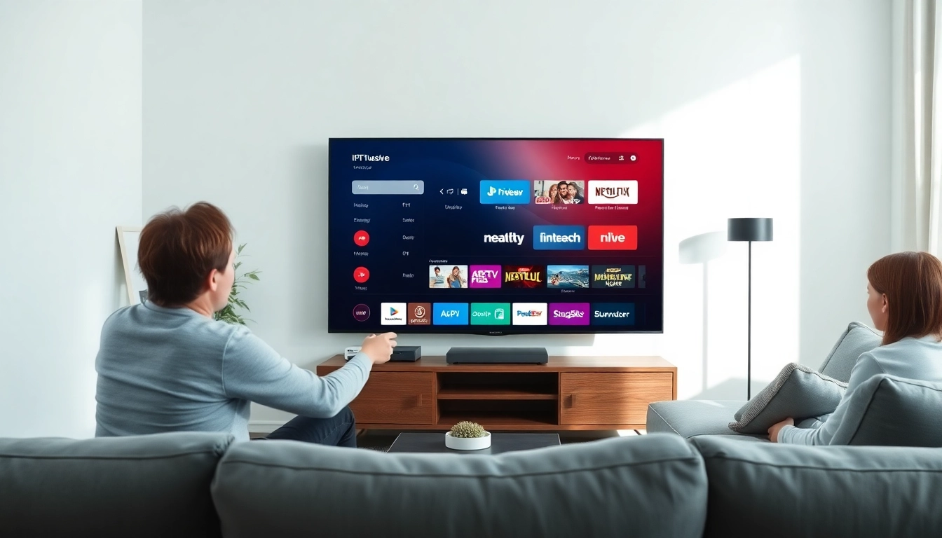 Experience IPTV Suisse on a stylish TV setup in a cozy living room.