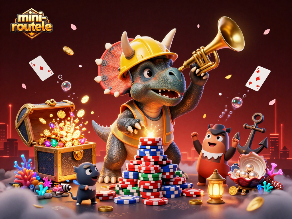 Experience mini-roulette excitement with a dynamic, festive casino scene celebrating wins!